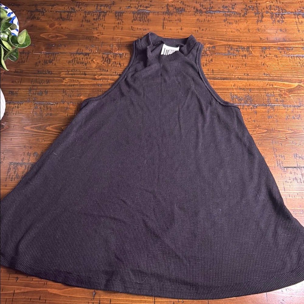 Free People Sleeveless Black ribbed Top